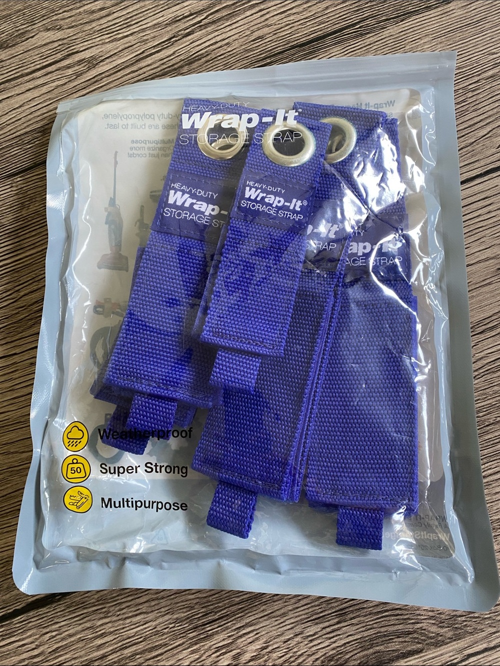 Wrap-It Heavy-Duty Storage Straps Blue (Set of 5)